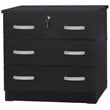 Pemberly Row Contemporary 3-Drawer Engineered Wood Chest Dresser in Black