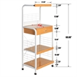 Pemberly Row Modern Metal Frame Microwave Stand with Storage in White