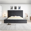 Pemberley Row Velvet Gray Platform Bed Queen Button Tufted 66