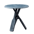 Pemberly Row Coastal Wood Side Table with Tripod Base in Distressed Blue