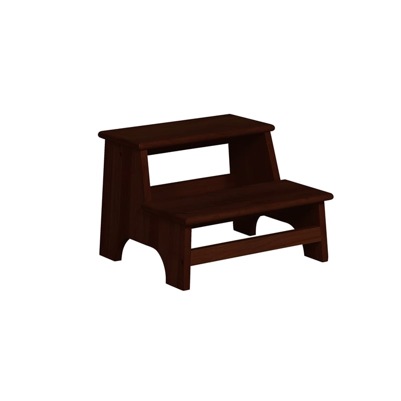 Pemberly Row Modern Wood Bed Step in Espresso