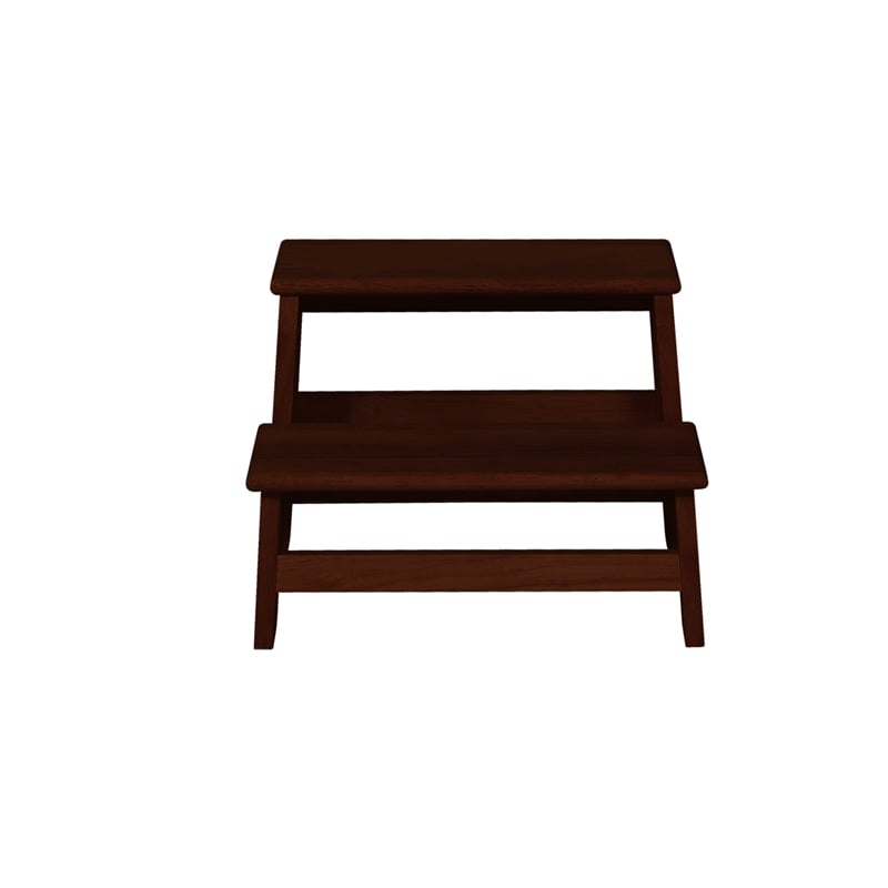 Pemberly Row Modern Wood Bed Step in Espresso