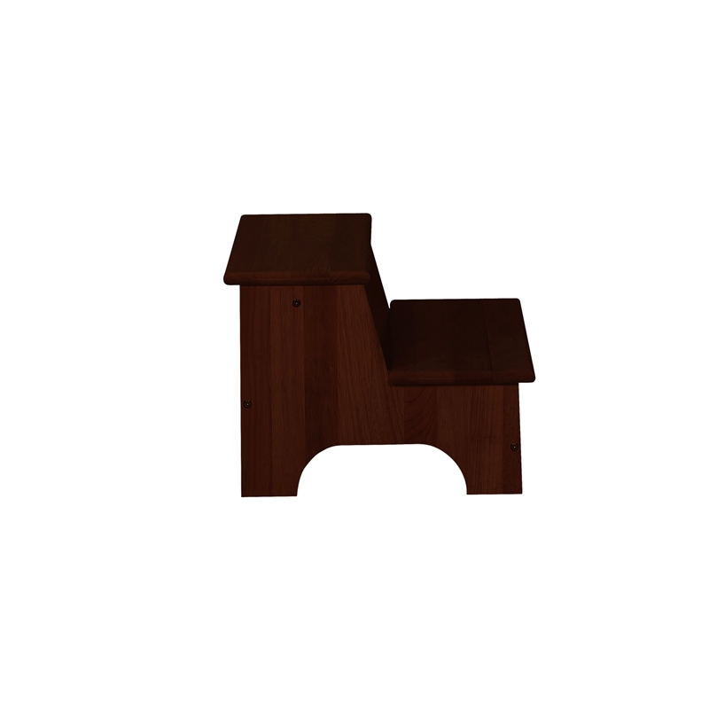 Pemberly Row Modern Wood Bed Step in Espresso