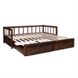 Pemberly Row Contemporary Pine Wood Daybed in Espresso