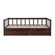 Pemberly Row Contemporary Pine Wood Daybed in Espresso