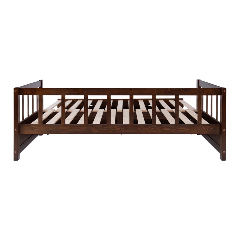 Pemberly Row Contemporary Pine Wood Daybed in Espresso