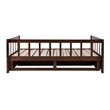 Pemberly Row Contemporary Pine Wood Daybed in Espresso