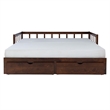 Pemberly Row Contemporary Pine Wood Daybed in Espresso