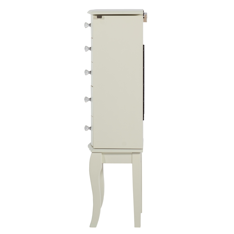 Pemberley Row Solid Wood White Jewelry Armoire Rectangular 13