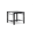 Pemberly Row Contemporary Metal End Table in Black/Chrome (Set of 2)