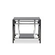 Pemberly Row Contemporary Metal End Table in Black/Chrome (Set of 2)