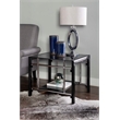 Pemberly Row Contemporary Metal End Table in Black/Chrome (Set of 2)