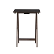 Pemberly Row Transitional Five Piece Wood Tray Table Set in Gray