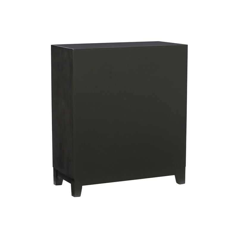 Pemberly Row Transitional Veneer Wood Accent Cabinet in Dark Gray