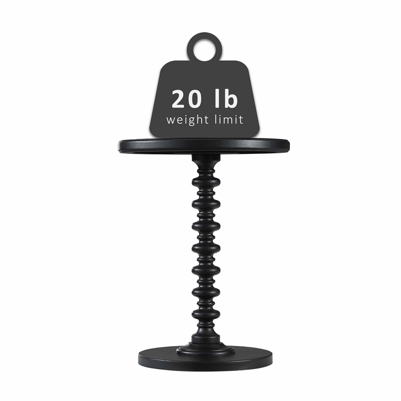 Pemberley Row Wood Black Accent Table Round Durable 17