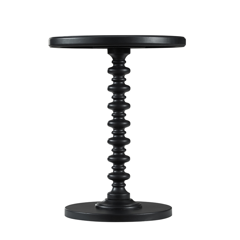 Pemberley Row Wood Black Accent Table Round Durable 17