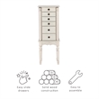 Pemberly Row Transitional Wood Jewelry Armoire in Off White