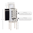 Pemberly Row Transitional Wood Jewelry Armoire in Off White
