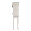 Pemberly Row 4 Drawers Transitional Wood Jewellery Armoire in Cream