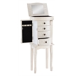 Pemberly Row 4 Drawers Transitional Wood Jewellery Armoire in Cream