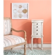 Pemberly Row 4 Drawers Transitional Wood Jewellery Armoire in Cream