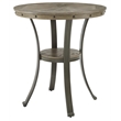 Pemberley Row Metal and MDF Pewter Pub Table Round Unique Inlay Pattern 36