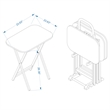 Pemberly Row Transitional Solid Wood Tray Tables in Dark Cherry