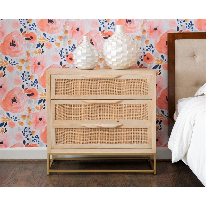 Pemberley Row Metal Mango Wood Natural Gold Cabinet Rectangular 30