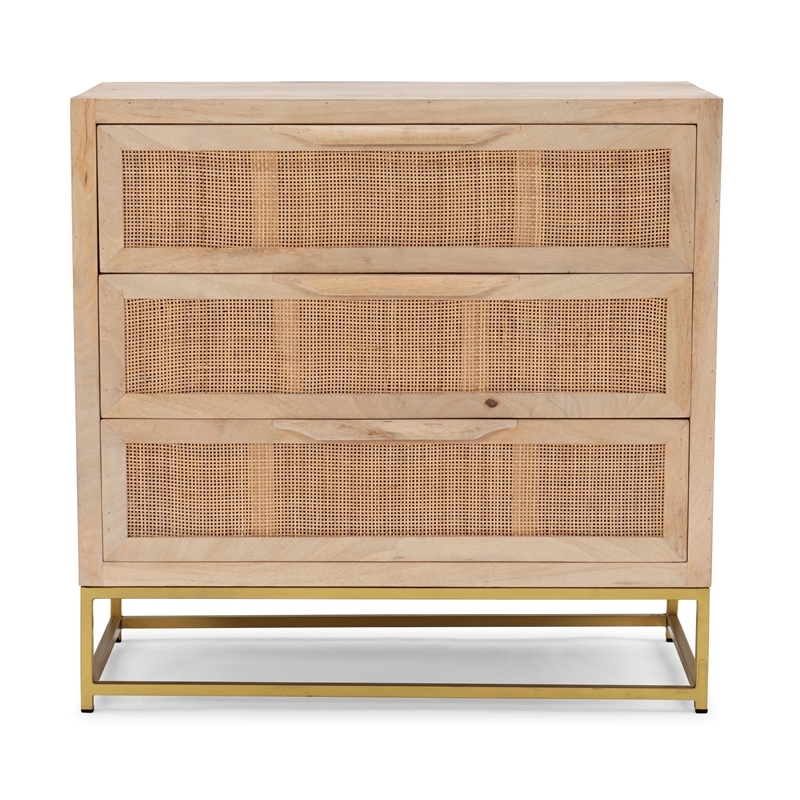 Pemberley Row Metal Mango Wood Natural Gold Cabinet Rectangular 30