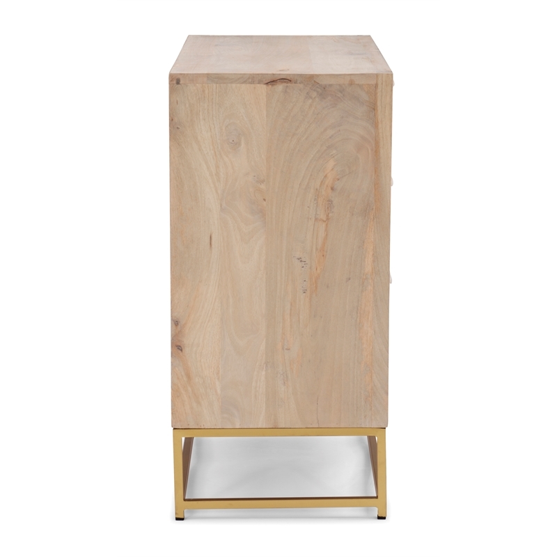 Pemberley Row Metal Mango Wood Natural Gold Cabinet Rectangular 30