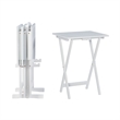 Pemberly Row Traditional Five Piece Wood Tray Table Set in Whitewash