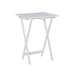 Pemberly Row Traditional Five Piece Wood Tray Table Set in Whitewash