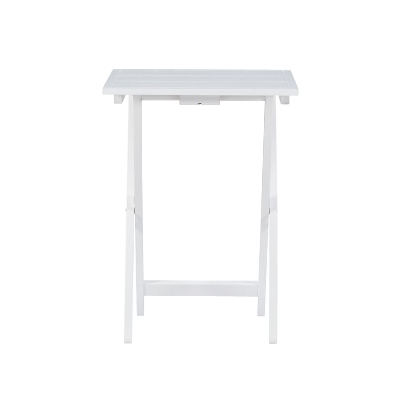Pemberly Row Traditional Five Piece Wood Tray Table Set in Whitewash