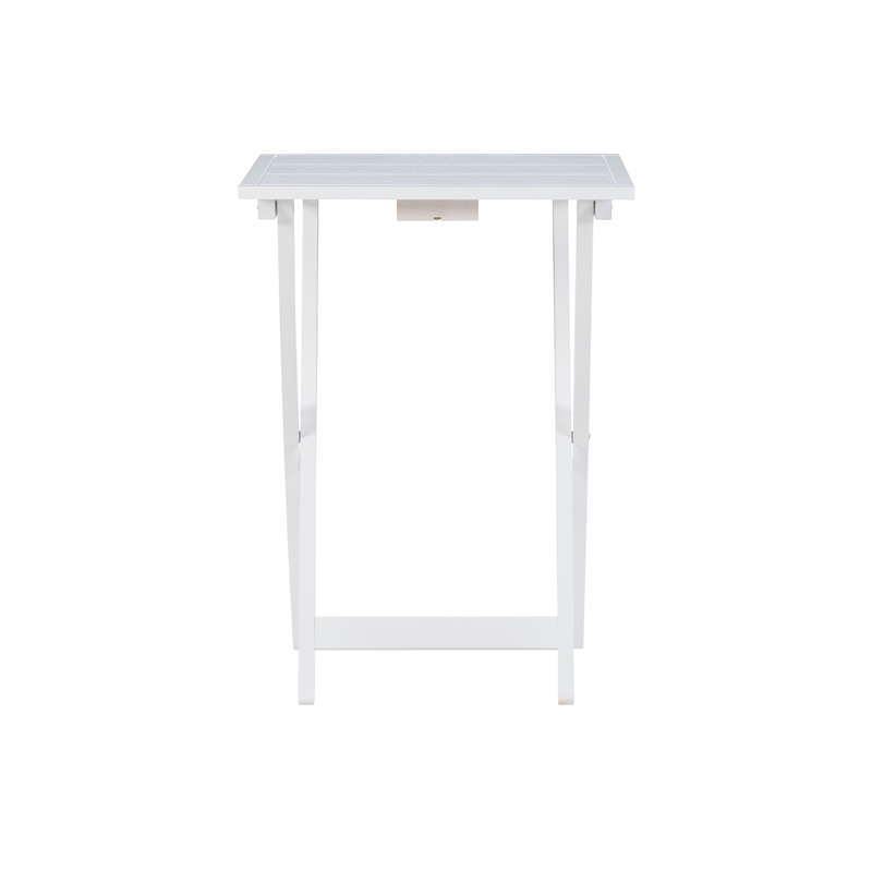 Pemberly Row Traditional Five Piece Wood Tray Table Set in Whitewash
