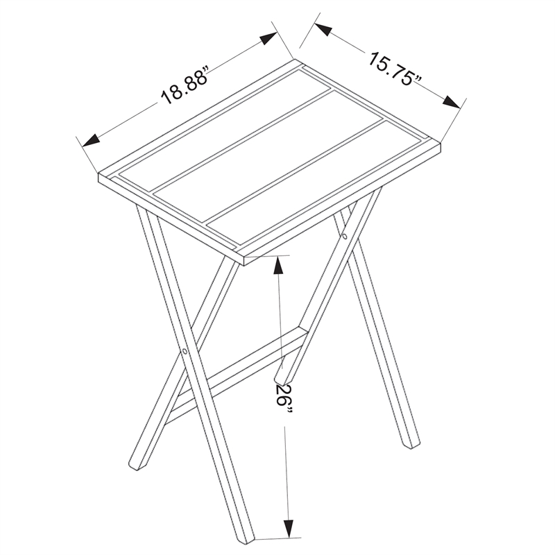 Pemberly Row Traditional Five Piece Wood Tray Table Set in Whitewash