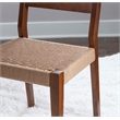 Pemberley Row Solid Wood Brown Dining Chairs Set of 2 Rectangular Basketweave Unassembled 19.5