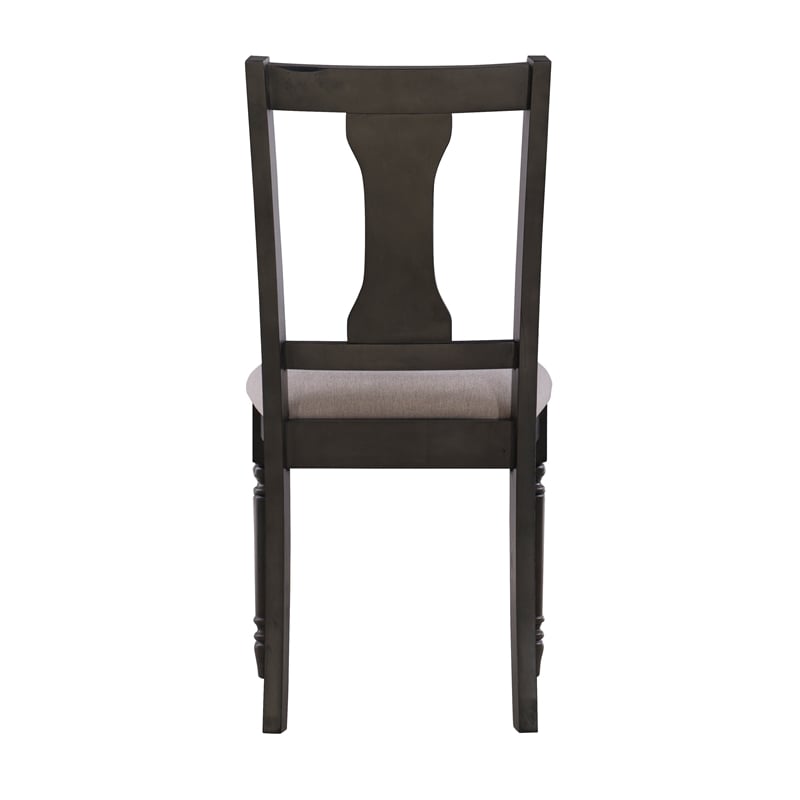 Pemberly Row Transitional Wood Set of Two Dining Side Chairs in Gray