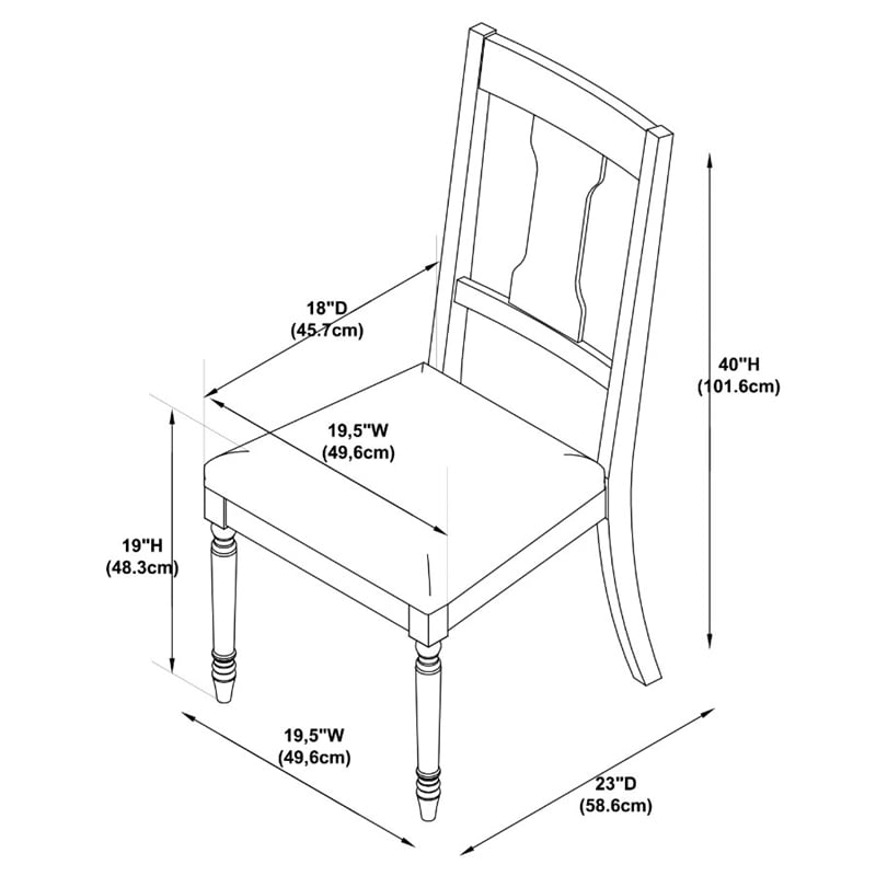 Pemberly Row Transitional Wood Set of Two Dining Side Chairs in Gray