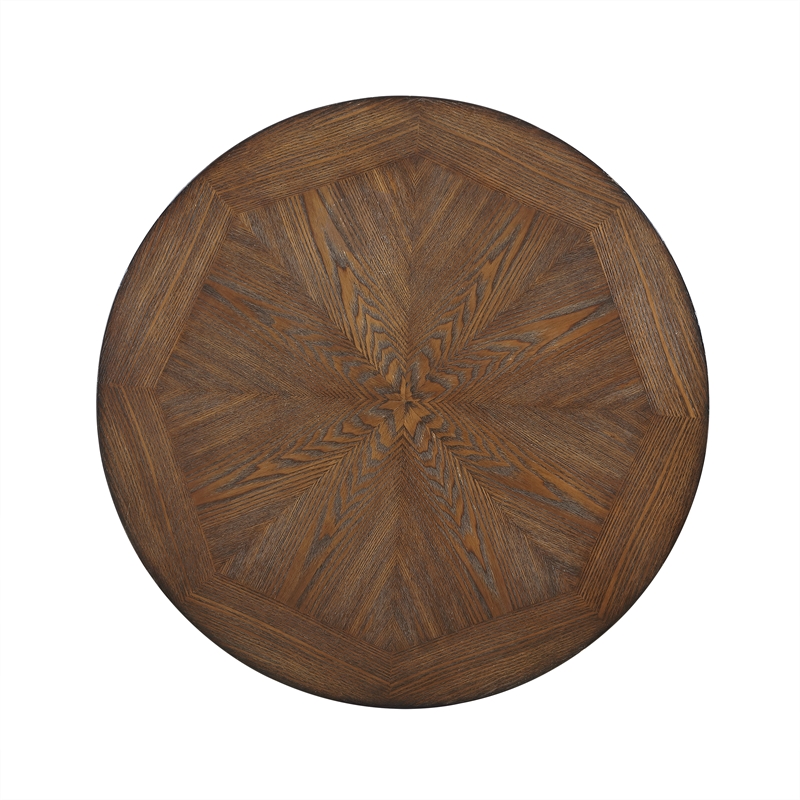 Pemberly Row Rustic Wood and Metal Coffee Table in Rustic Umber Brown