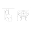 Pemberly Row Transitional 5 Piece Wood and Metal Dining Set in Pewter