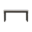 Pemberly Row Farmhouse Wood Dining Bench in Smokey White and Dark Gray