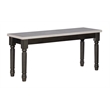 Pemberly Row Farmhouse Wood Dining Bench in Smokey White and Dark Gray