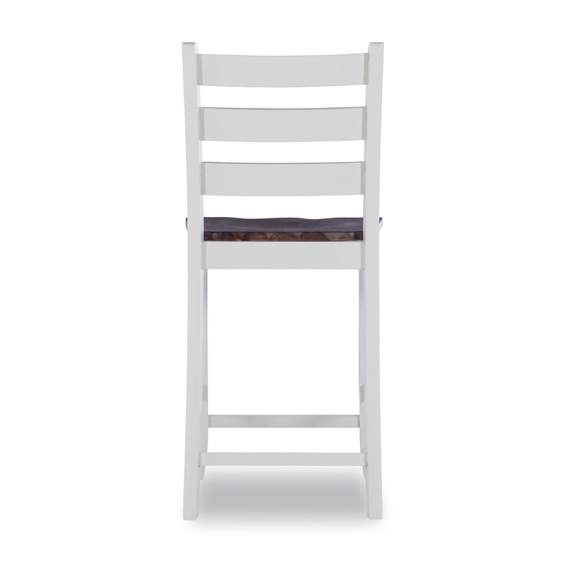 Pemberly Row Contemporary Solid Wood Set of Two Counter Stools in Brown