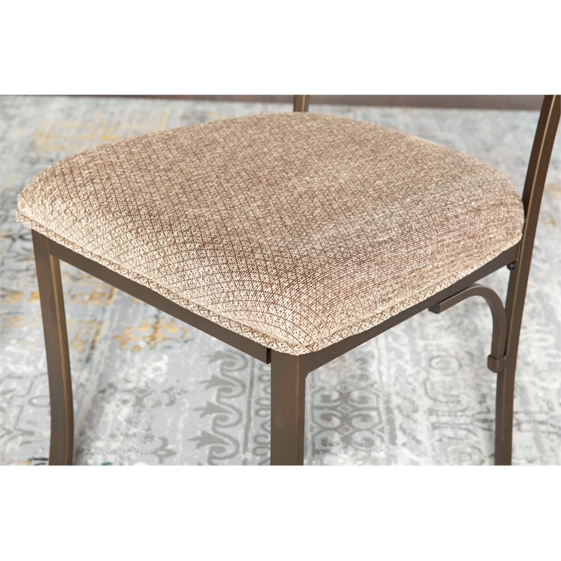 Pemberly Row Transitional Metal Set of Two Dining Side Chairs in Bronze