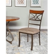 Pemberly Row Transitional Metal Set of Two Dining Side Chairs in Bronze