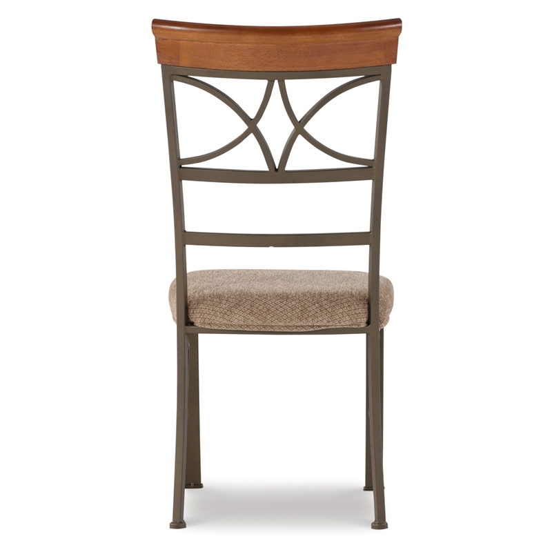 Pemberly Row Transitional Metal Set of Two Dining Side Chairs in Bronze