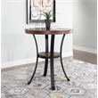 Pemberley Row Oak Veneer Rustic Umber Brown Pub Table Round Nailhead Trim 36