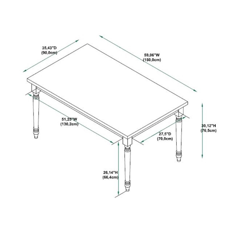 Pemberly Row Contemporary Wood Dining Table in Smokey White and Dark Gray