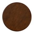 Pemberly Row Round Transitional Wood Side Table with Shelf in Hazelnut Brown