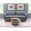 Pemberley Row Mango Wood and Hammered Metal Pewter Table Drum Shape Hidden Storage 22.5